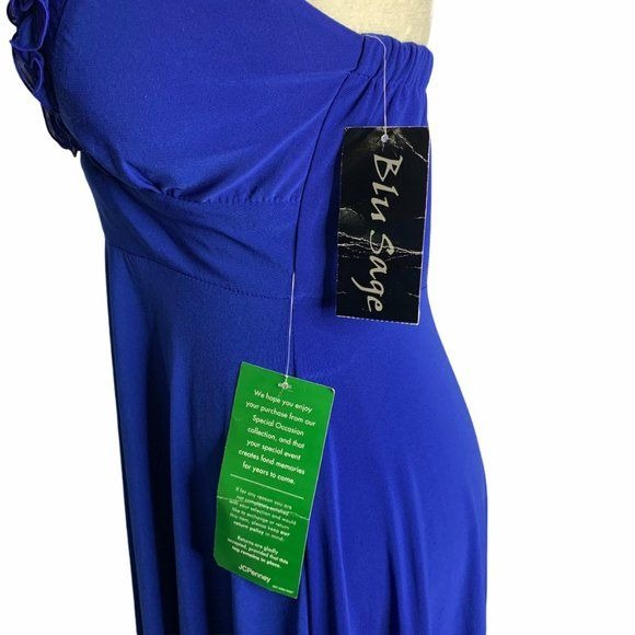 Blu Sage Royal Blue Sweetheart Ruffle Dress