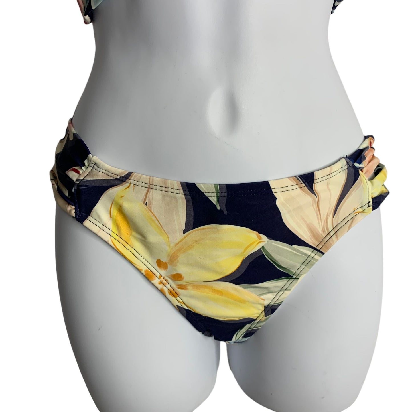 Kona Sol 2pc Bikini Swimsuit S Floral Halter Lightly Padded Med Coverage Hipster