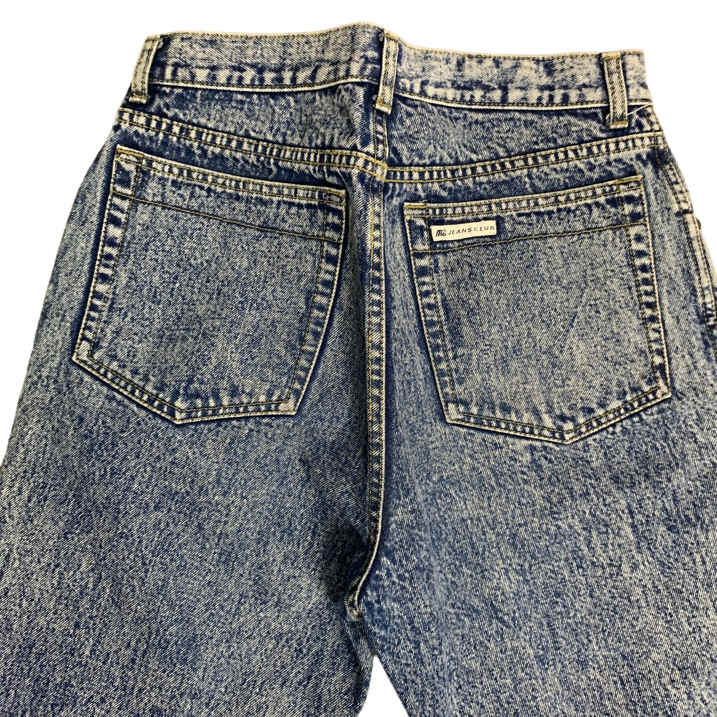 Mc Jeans Club Acid Wash High Rise Denim 28 Blue Retro 5 Pocket Tapered Leg Ankle