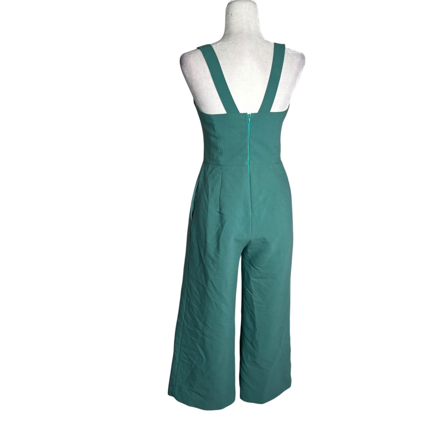 Gal Meets Glam Collection Jumpsuit Size 2 Teal Wide Leg Sleeveless Back Zipper
