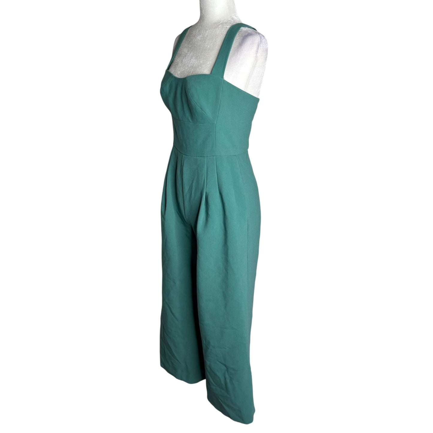 Gal Meets Glam Collection Jumpsuit Size 2 Teal Wide Leg Sleeveless Back Zipper