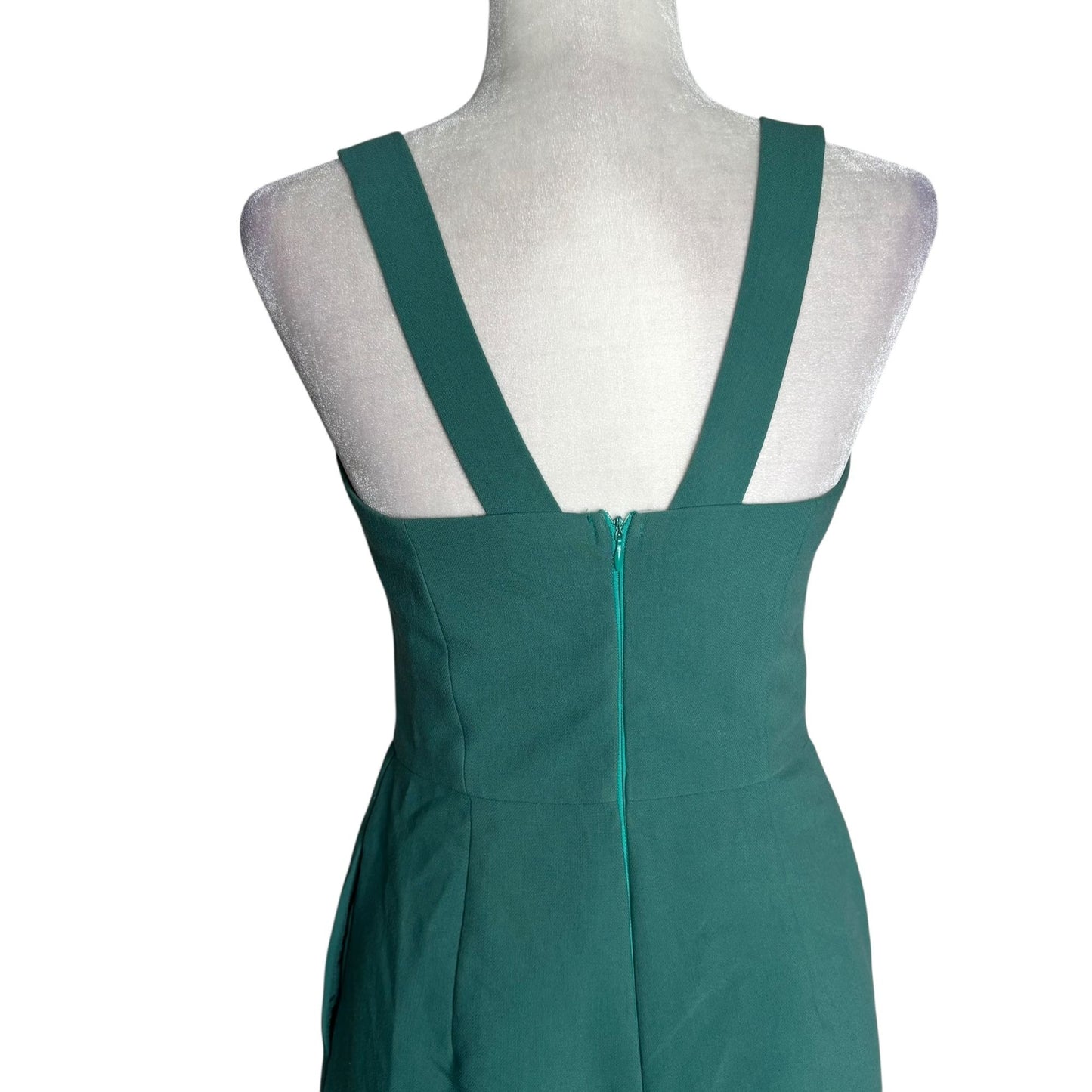 Gal Meets Glam Collection Jumpsuit Size 2 Teal Wide Leg Sleeveless Back Zipper