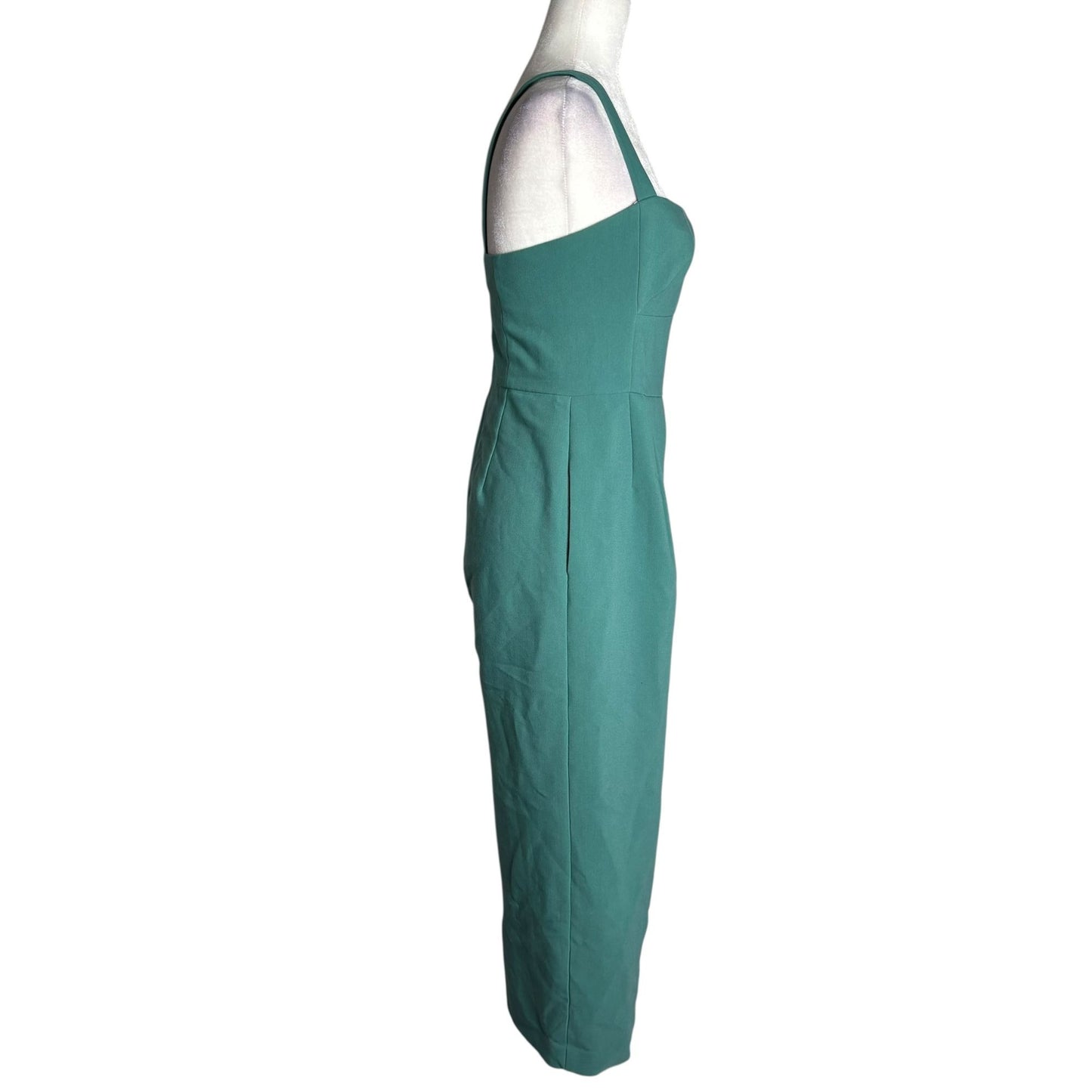 Gal Meets Glam Collection Jumpsuit Size 2 Teal Wide Leg Sleeveless Back Zipper