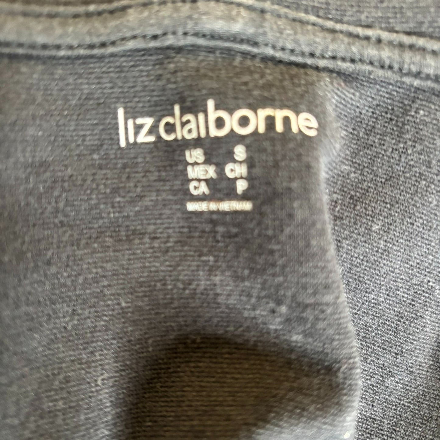 Liz Claiborne Hooded Button Up Cardigan Jacket Small Black Sweatshirt Hoodie