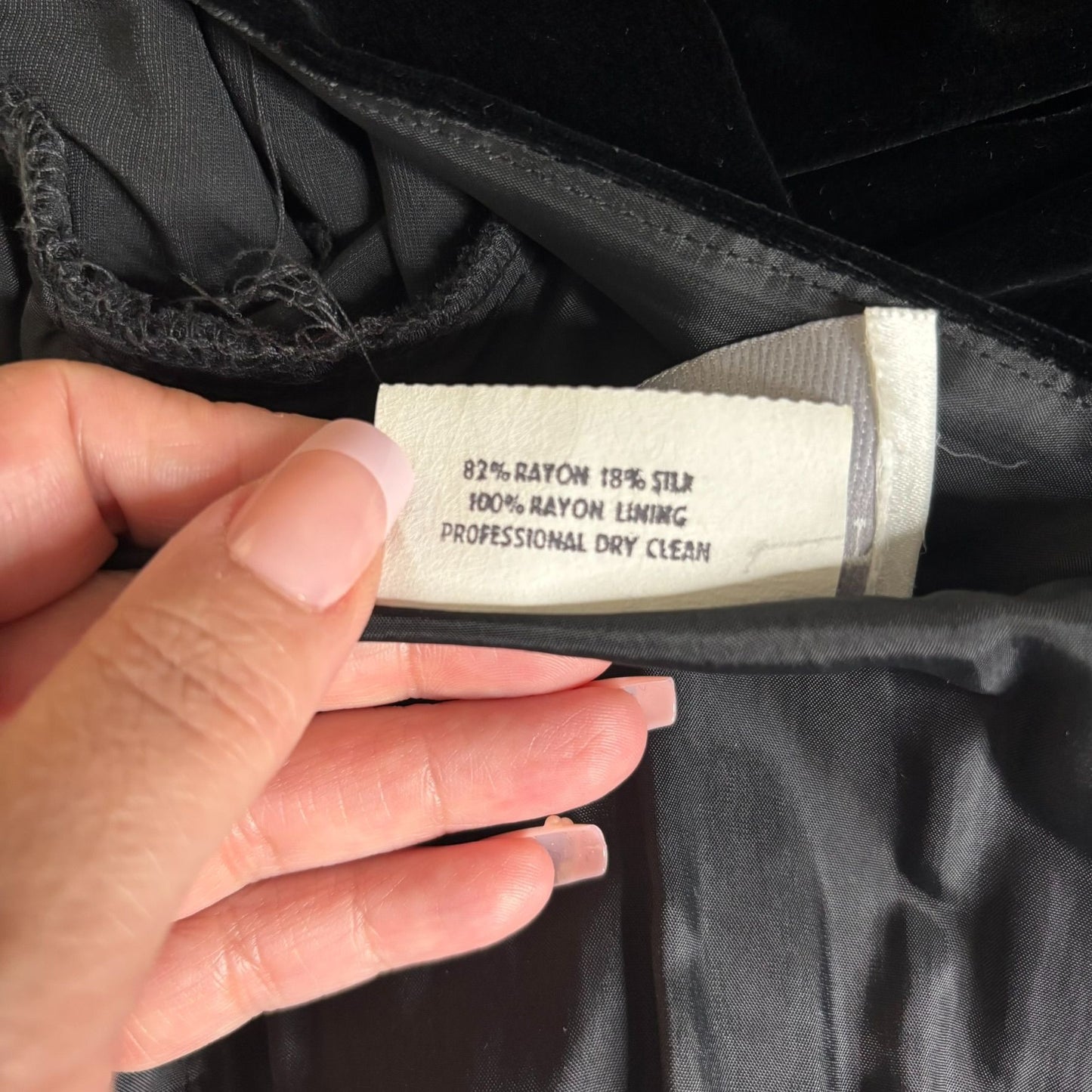 Vintage 80s Eileen West Velvet Backless Midi Dress Small Black Long Sleeves