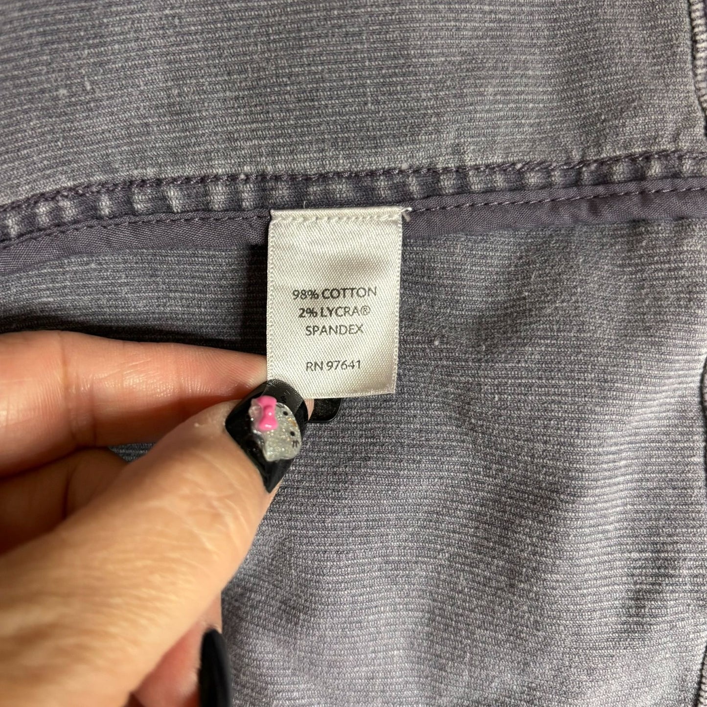 J Jill Stretch Utility Jacket Adjustable Waist 2XL Grey Purple Cotton Pockets