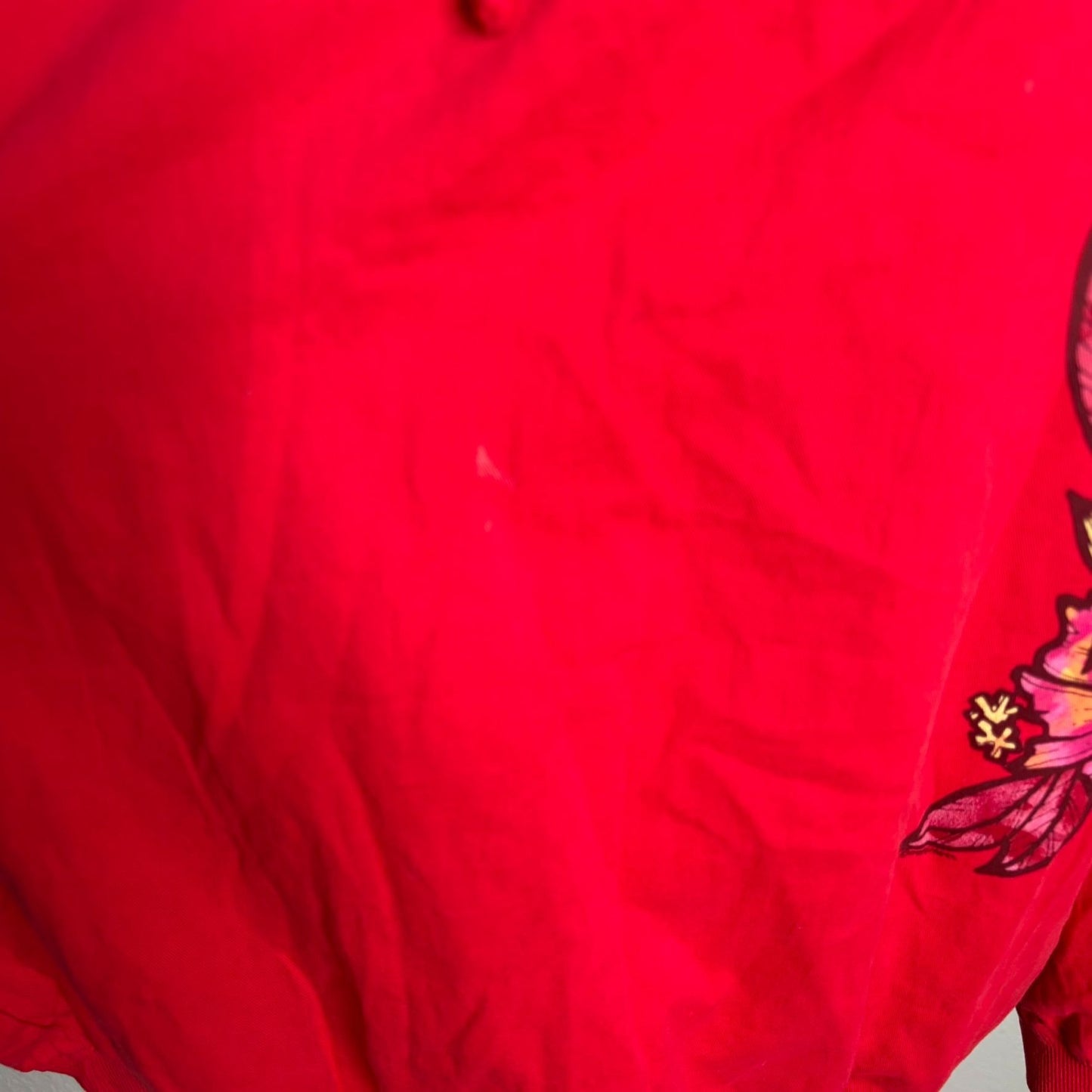 Vintage Y2K Crazy Shirts Hawaii Pullover Top Medium Red Cotton Pockets Jacket