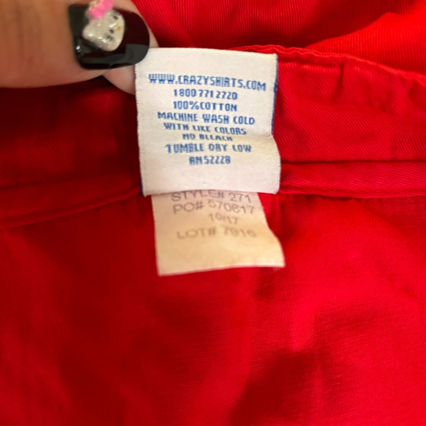 Vintage Y2K Crazy Shirts Hawaii Pullover Top Medium Red Cotton Pockets Jacket