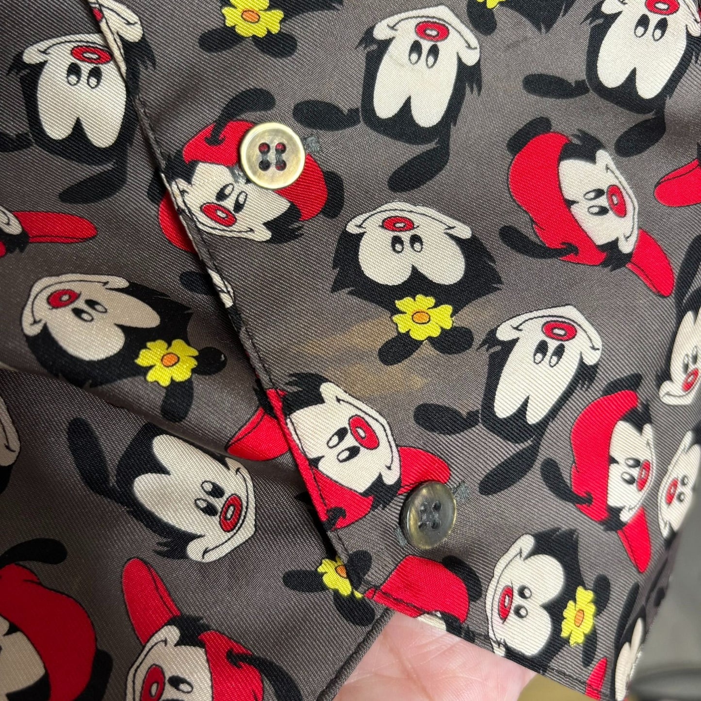 Vintage 90s Looney Tunes Animaniacs Silk Vest XL Black Back Adjustable Strap