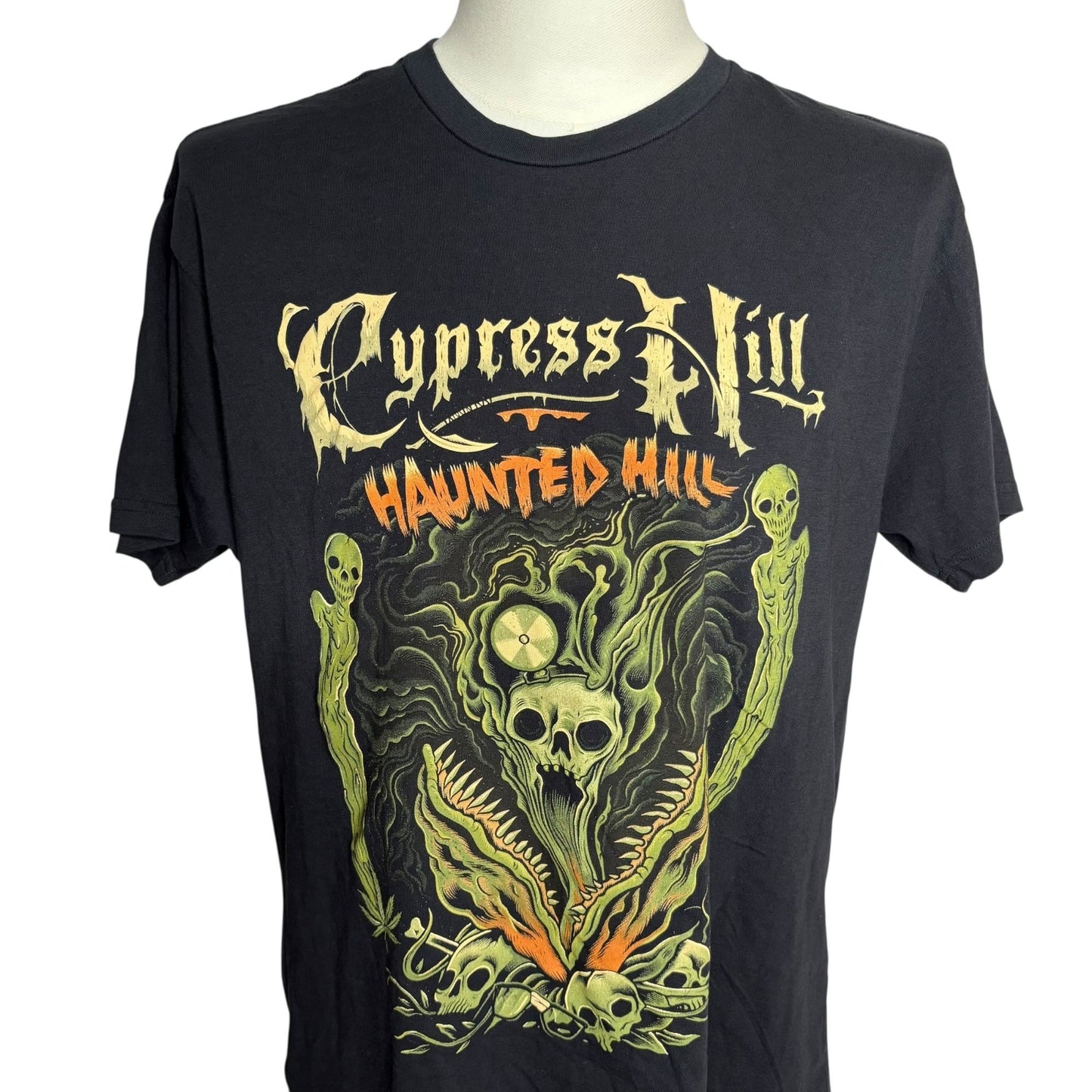 Cypress Hill Haunted 2022 Graphic T-Shirt XL Black Double Sided Crewneck Tee