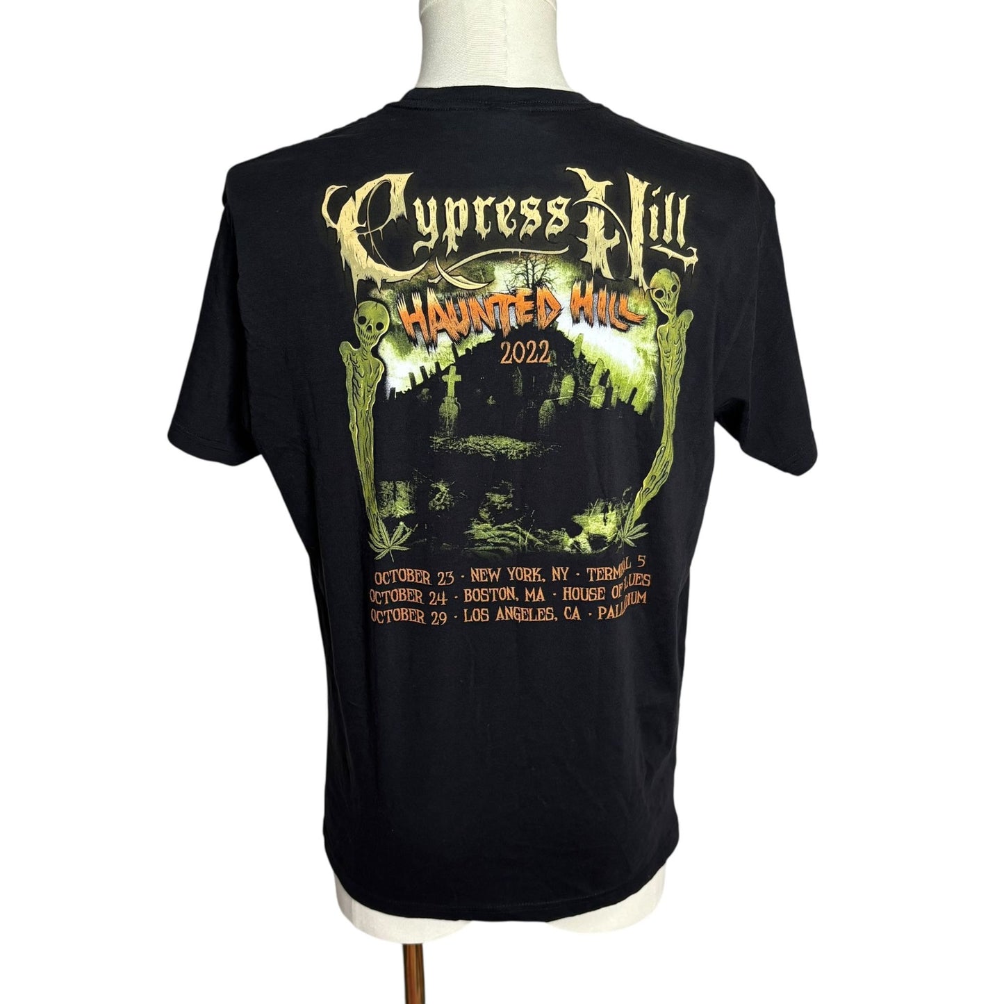 Cypress Hill Haunted 2022 Graphic T-Shirt XL Black Double Sided Crewneck Tee