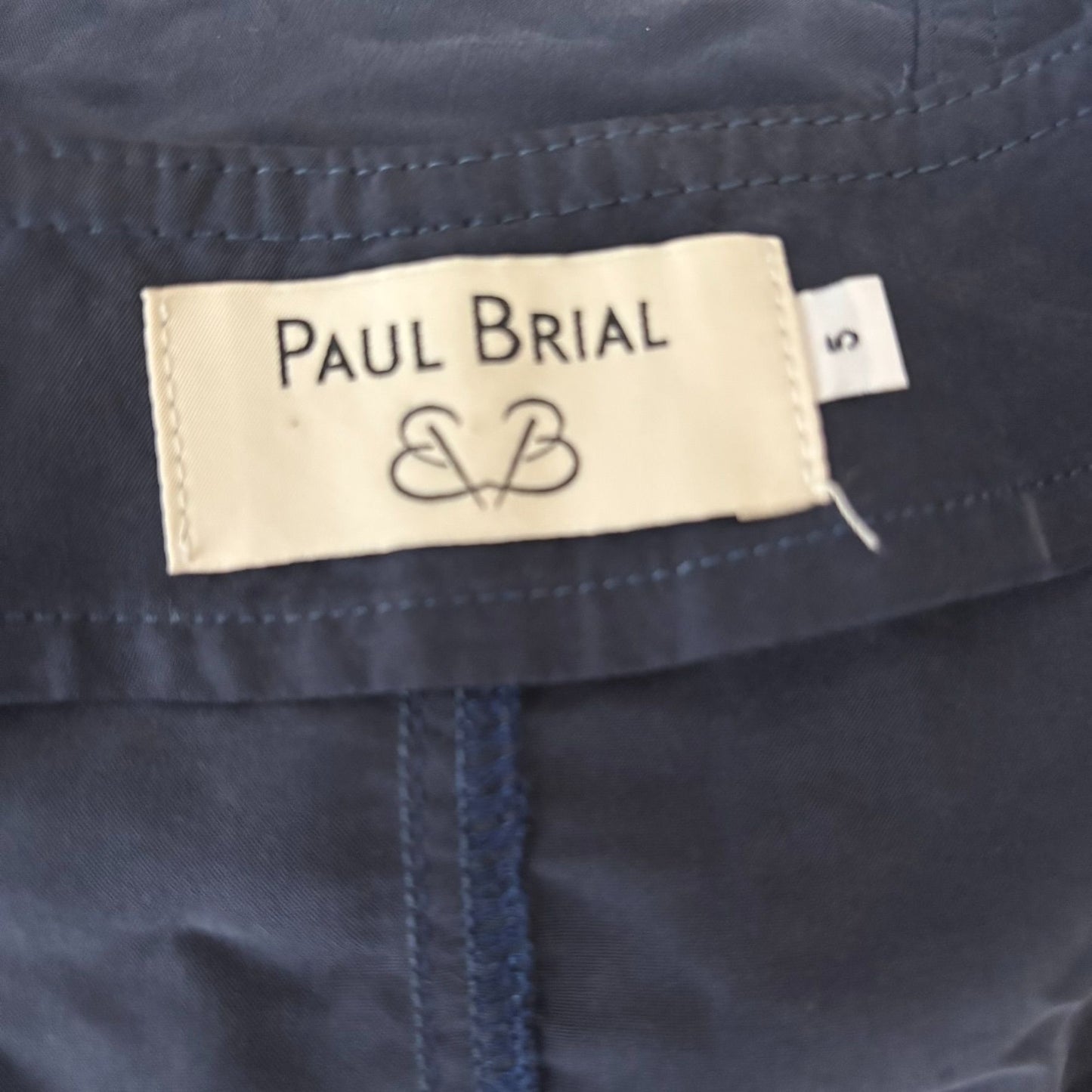 Paul Brial Navy Blue Asymmetrical Zip Jacket Top Size 5 Side Buckles Pockets