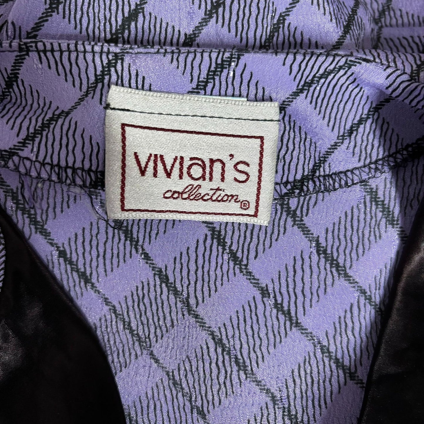 Vintage 80s Vivians Playboy Button Up Shirt Dress Medium Purple Check Bunny