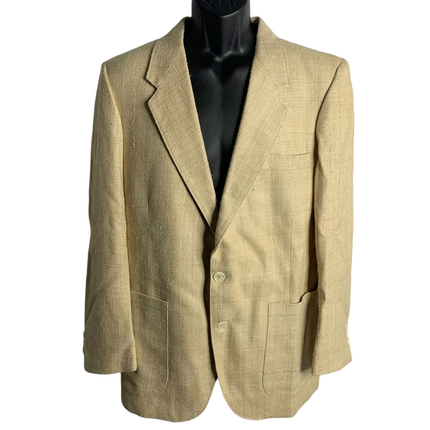 Vintage Charles Chastain Teen Sport Coat 42R Beige Tan Blazer Two Button Notch