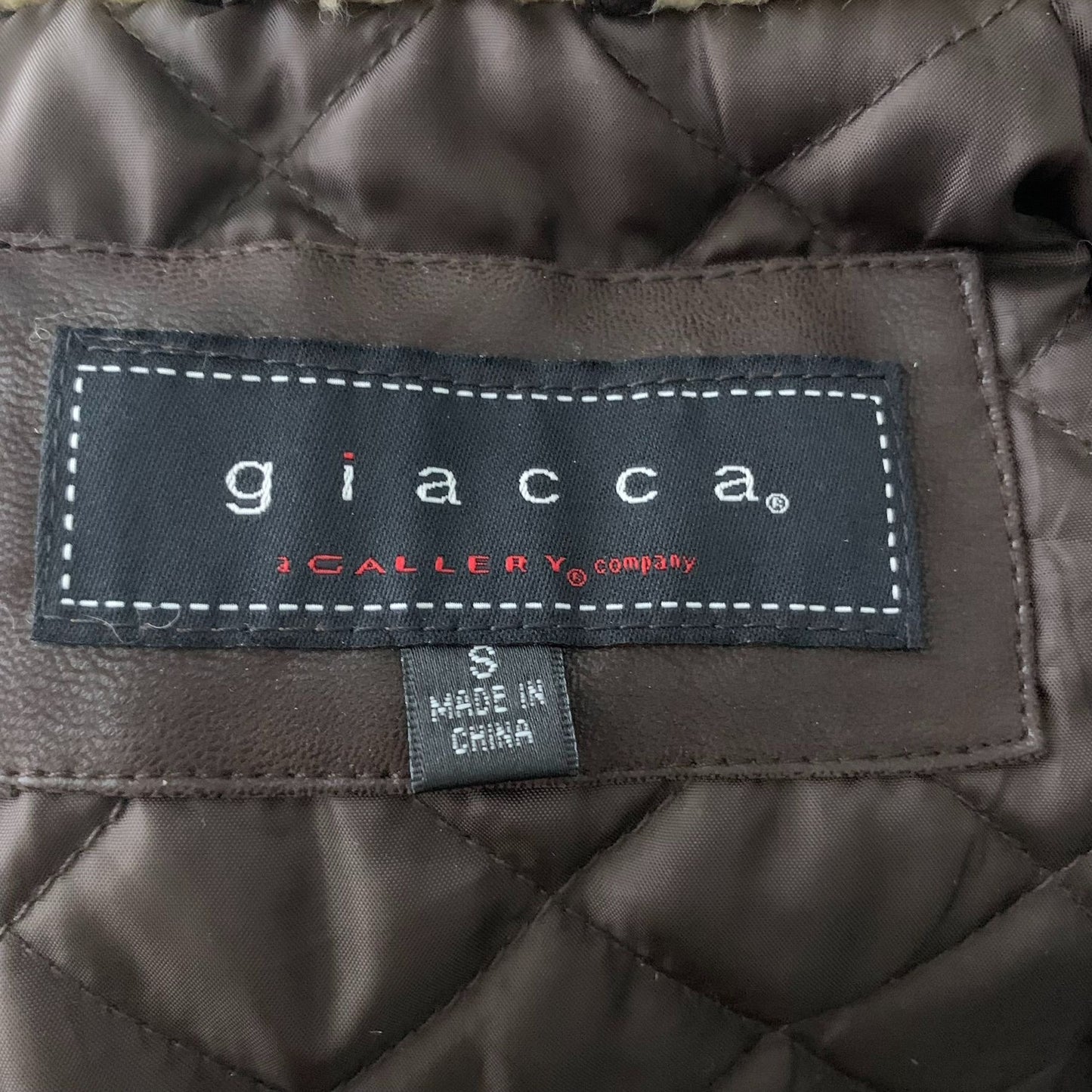 Giacca Faux Suede Sherpa Trim Jacket S Brown Zip Pockets Quilted Lining Bomber