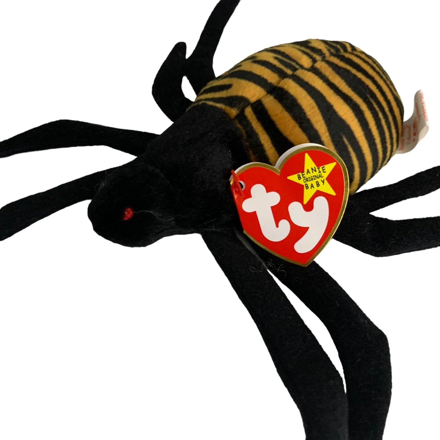 Spinner the Spider Retired TY Beanie Baby 1995 PVC Pellets Excellent Cond Black