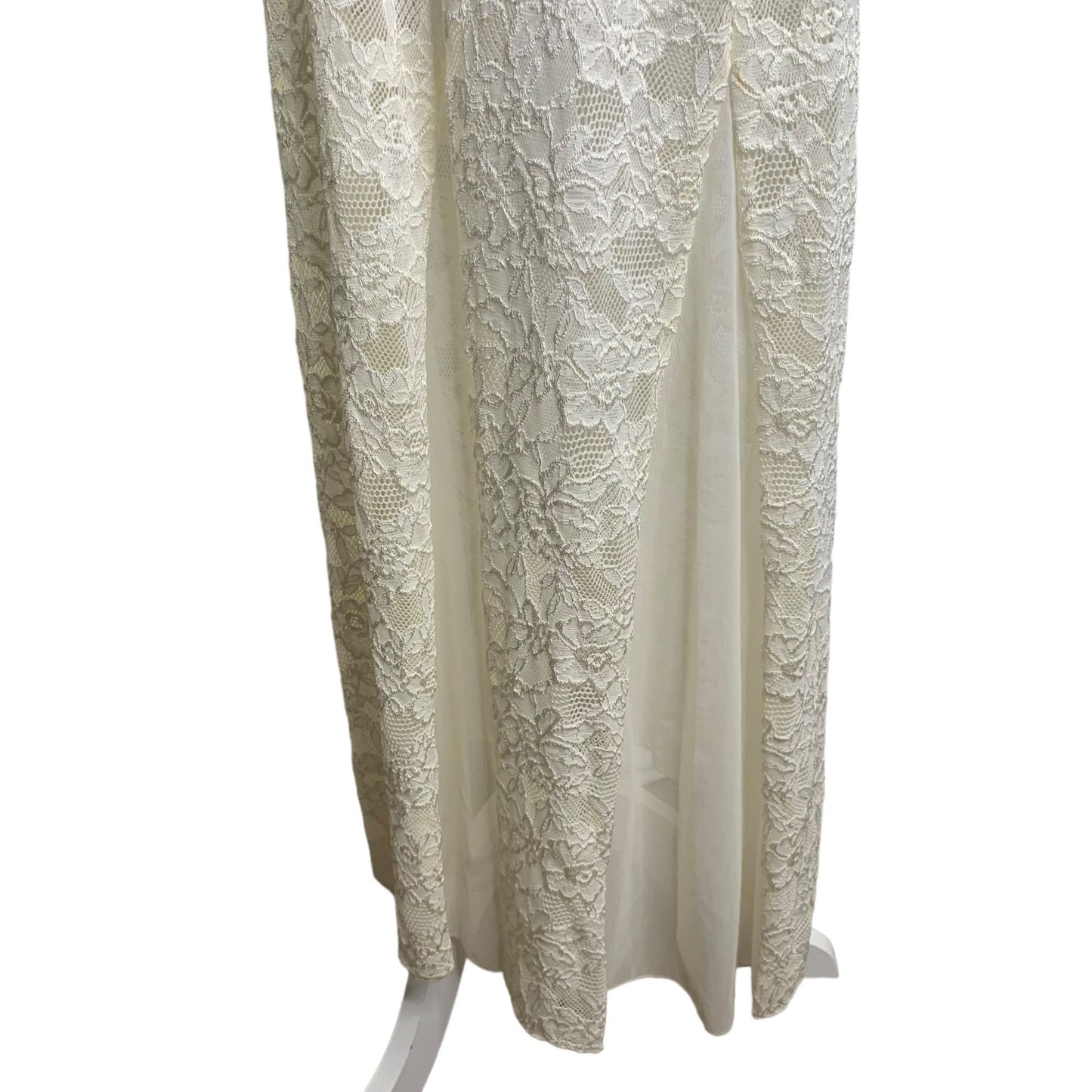 Vintage 80s Neiman Marcus Jonquil by Diane Samandi Bridal Nightgown L Cream Lace