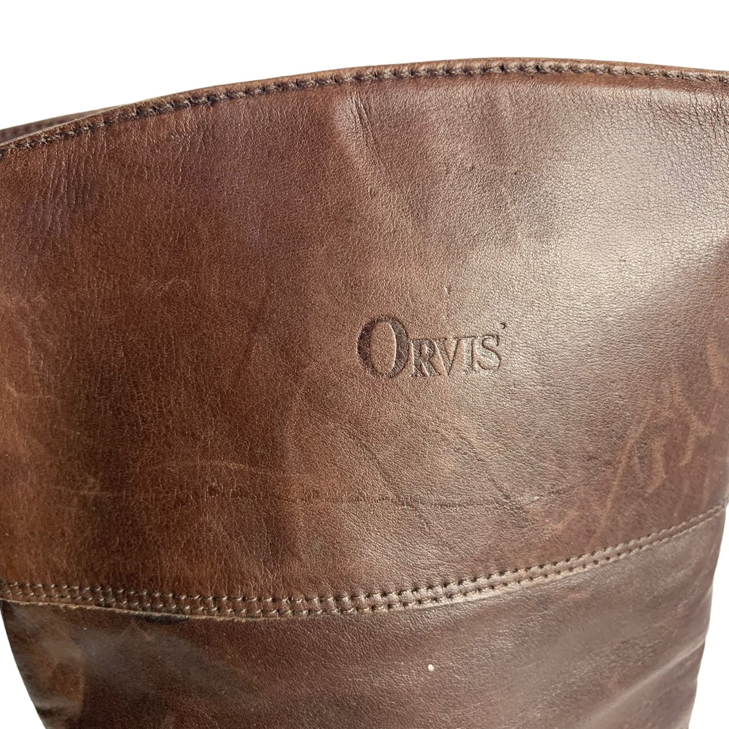 Orvis Regence Comfort Leather Boots 6B Brown Fleece Lined Flat Heel Almond Toe