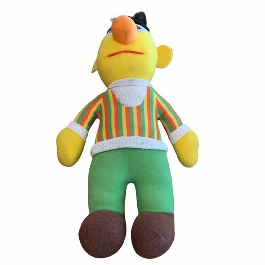 Vintage 1985 Sesame Street Bert Plush Doll 12 in Yellow Stuffed Toy Animal