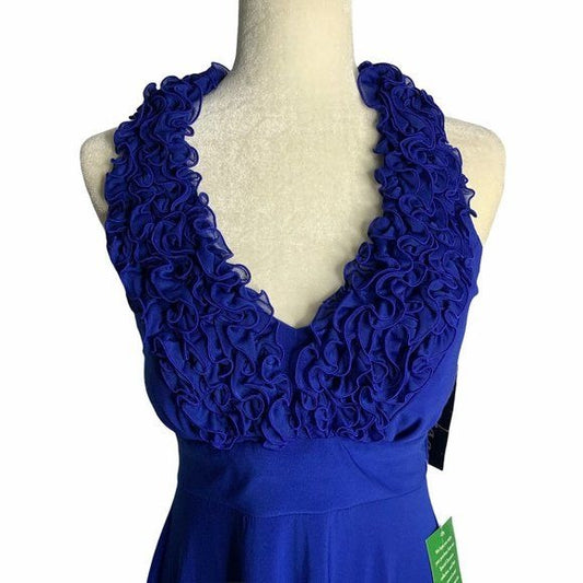 Blu Sage Royal Blue Sweetheart Ruffle Dress