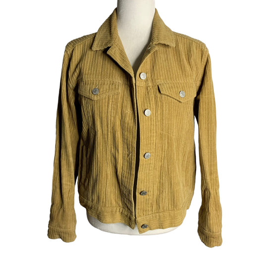 Sky & Sparrow Button Up Corduroy Jacket S Tan Long Sleeves Pockets Collared