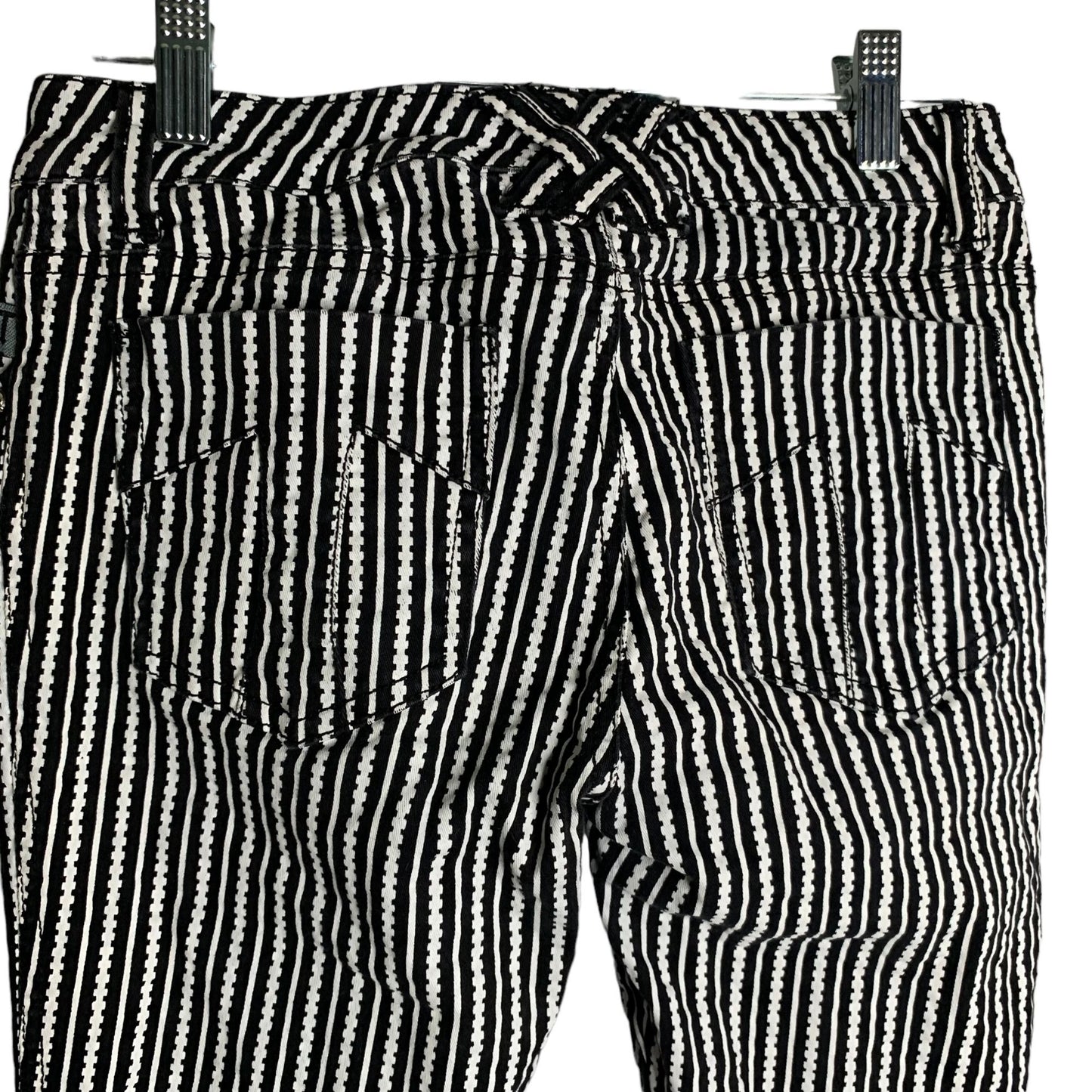 Vintage 90s TRIPP NYC Capri Cut Off Pants 5 Black White Stripe Pockets Goth Rave