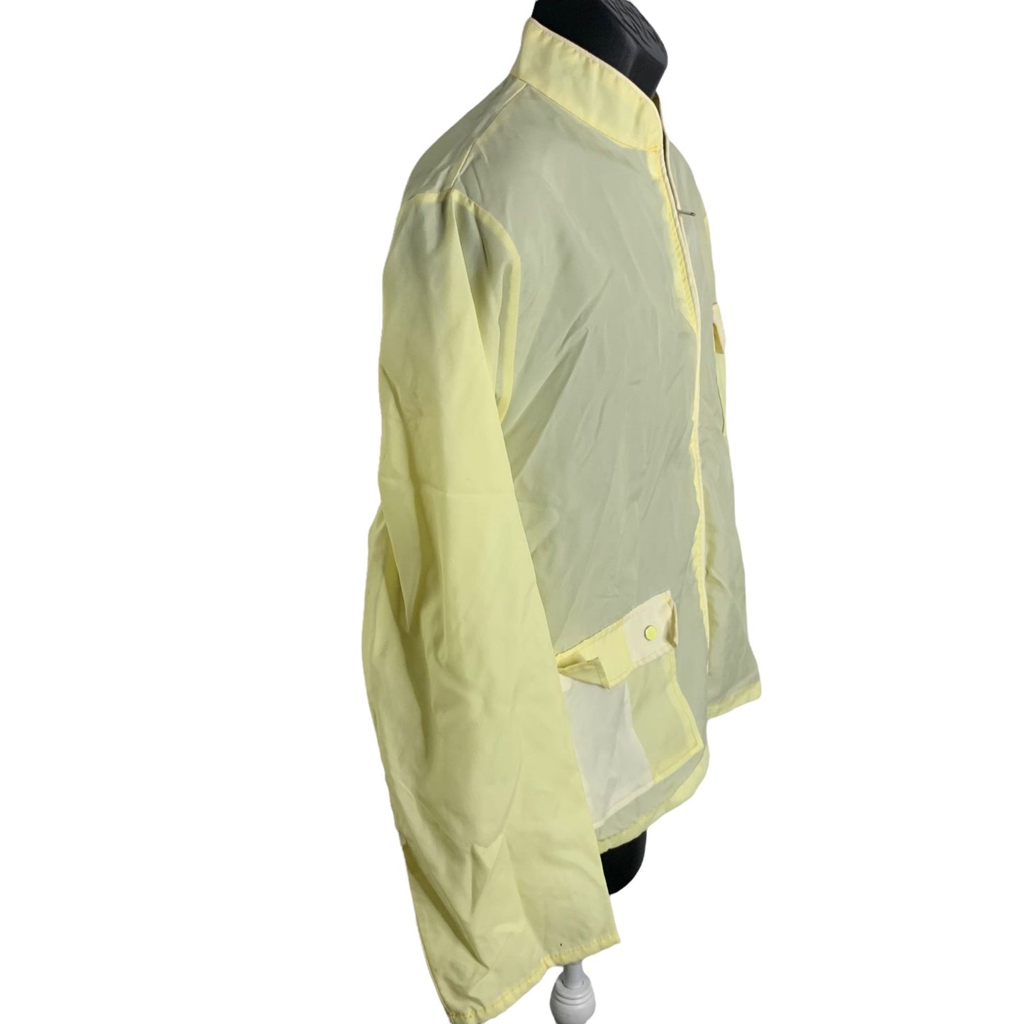 Vintage Mens 70s Zooys Windbreaker Jacket M Yellow Nylon Water Resistant