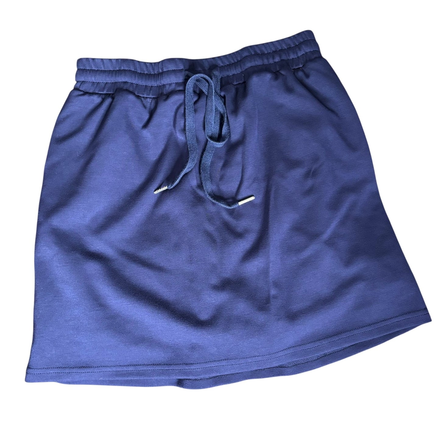 Sleeveless Tank Top Drawstring Skort Set Medium Navy Blue Elastic Pockets