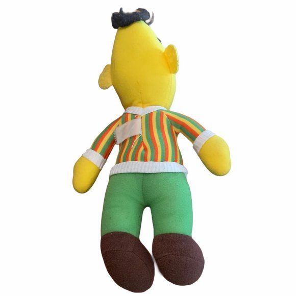 Vintage 1985 Sesame Street Bert Plush Doll 12 in Yellow Stuffed Toy Animal