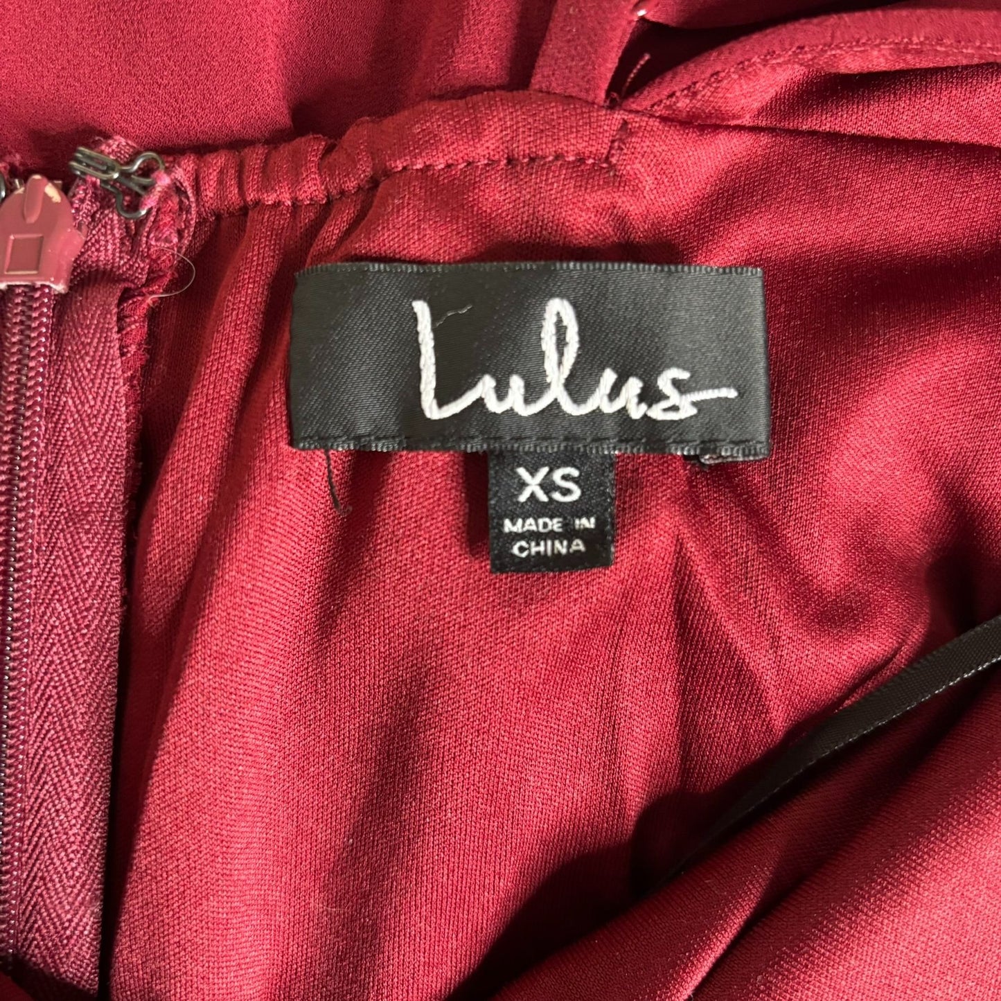 Lulus Burgundy Red Maxi Formal Dress XS Crisscross Back Strap Lined Sleeveless