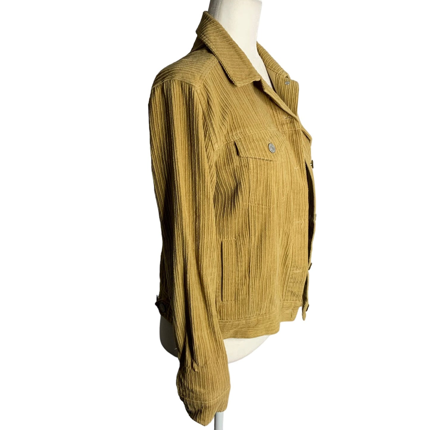 Sky & Sparrow Button Up Corduroy Jacket S Tan Long Sleeves Pockets Collared