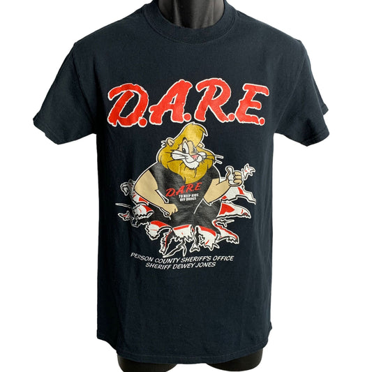 DARE Person County Crewneck T Shirt S Black Double Sided Sheriffs Office Graphic