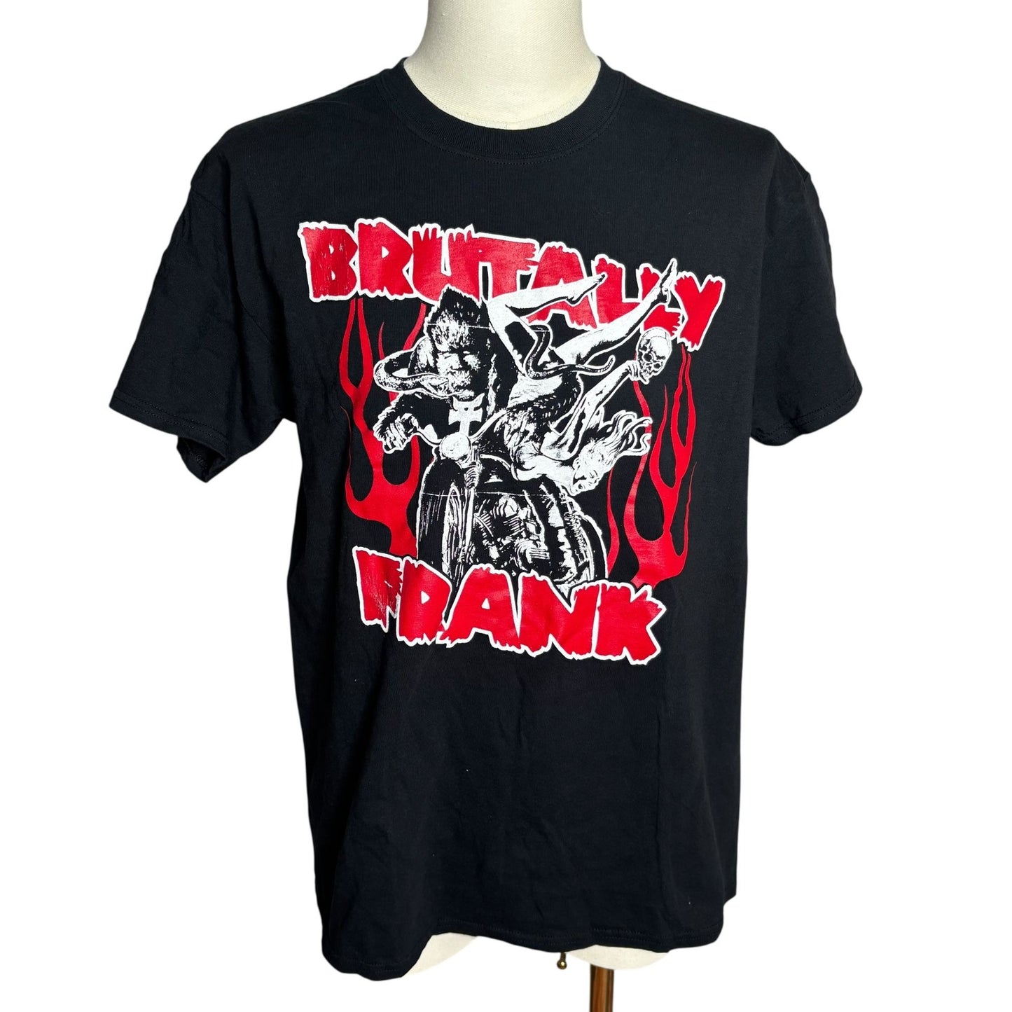Brutally Frank Graphic Band Tee T-Shirt L Black Short Sleeve Punk Crewneck