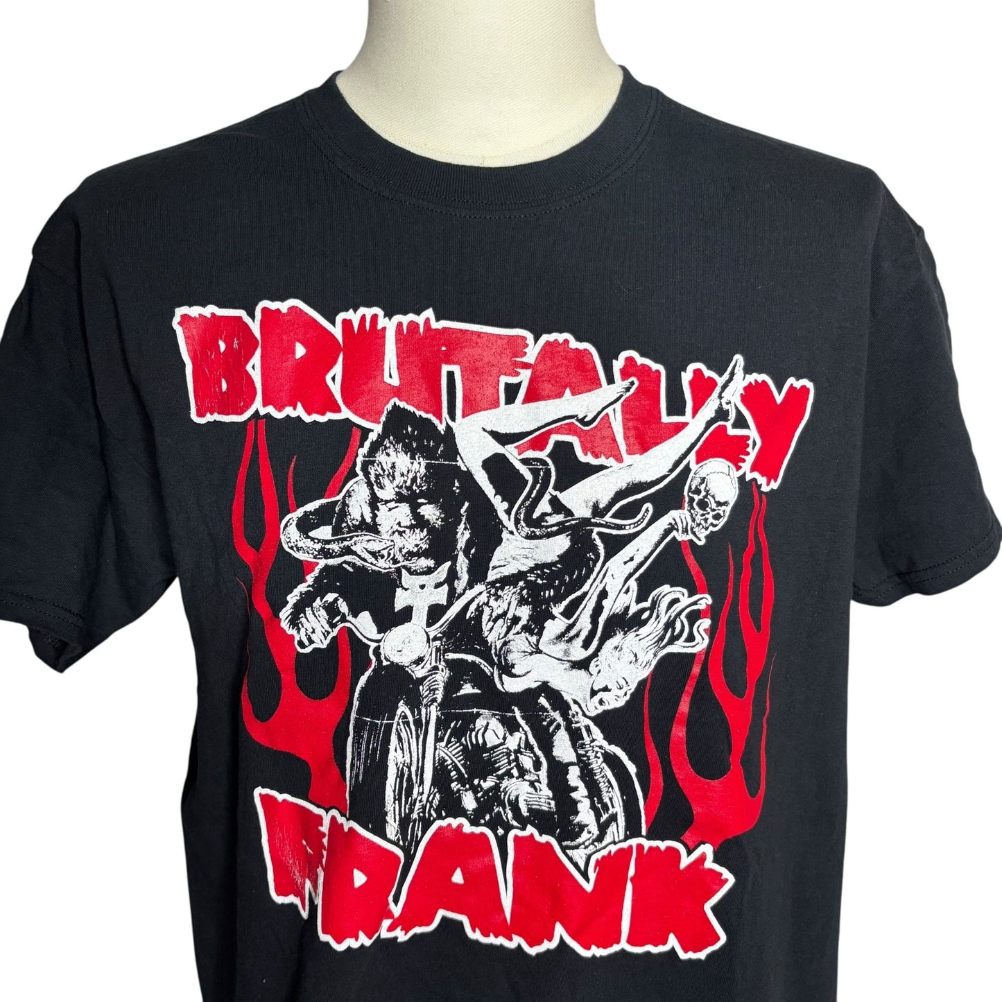 Brutally Frank Graphic Band Tee T-Shirt L Black Short Sleeve Punk Crewneck