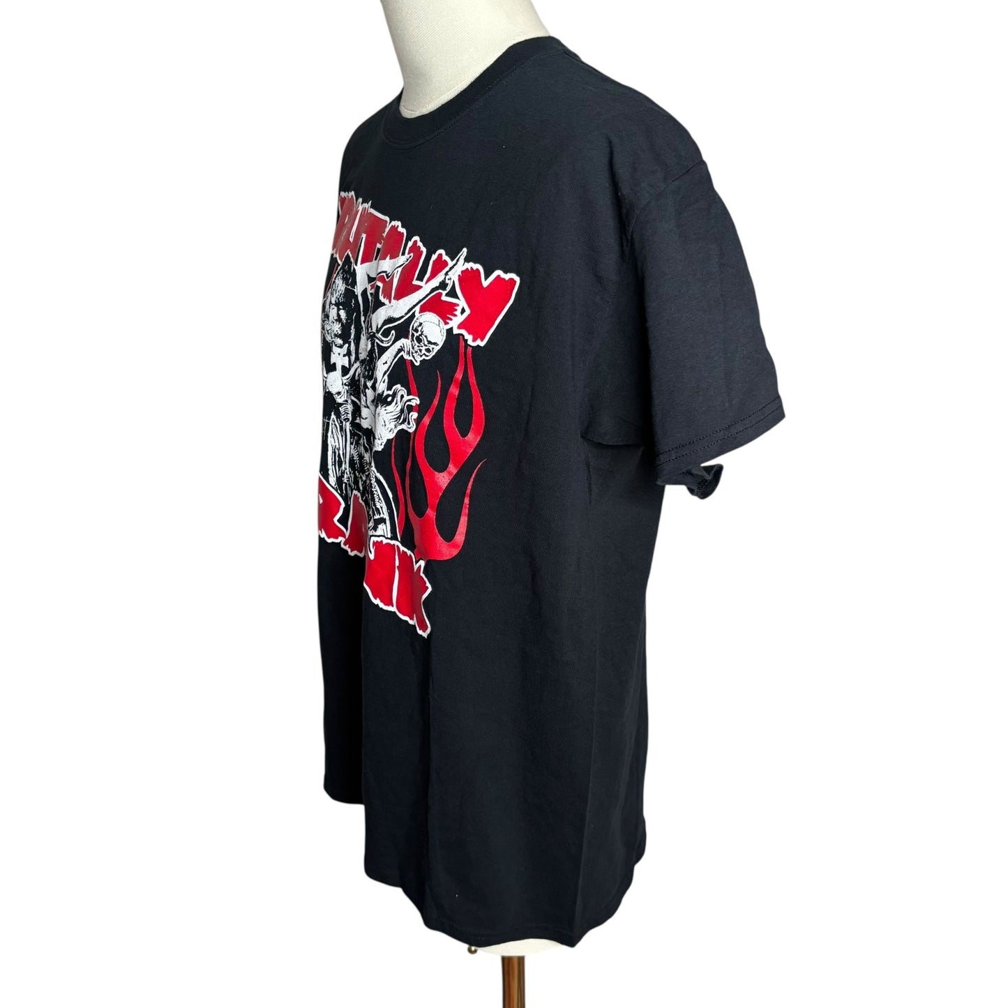 Brutally Frank Graphic Band Tee T-Shirt L Black Short Sleeve Punk Crewneck