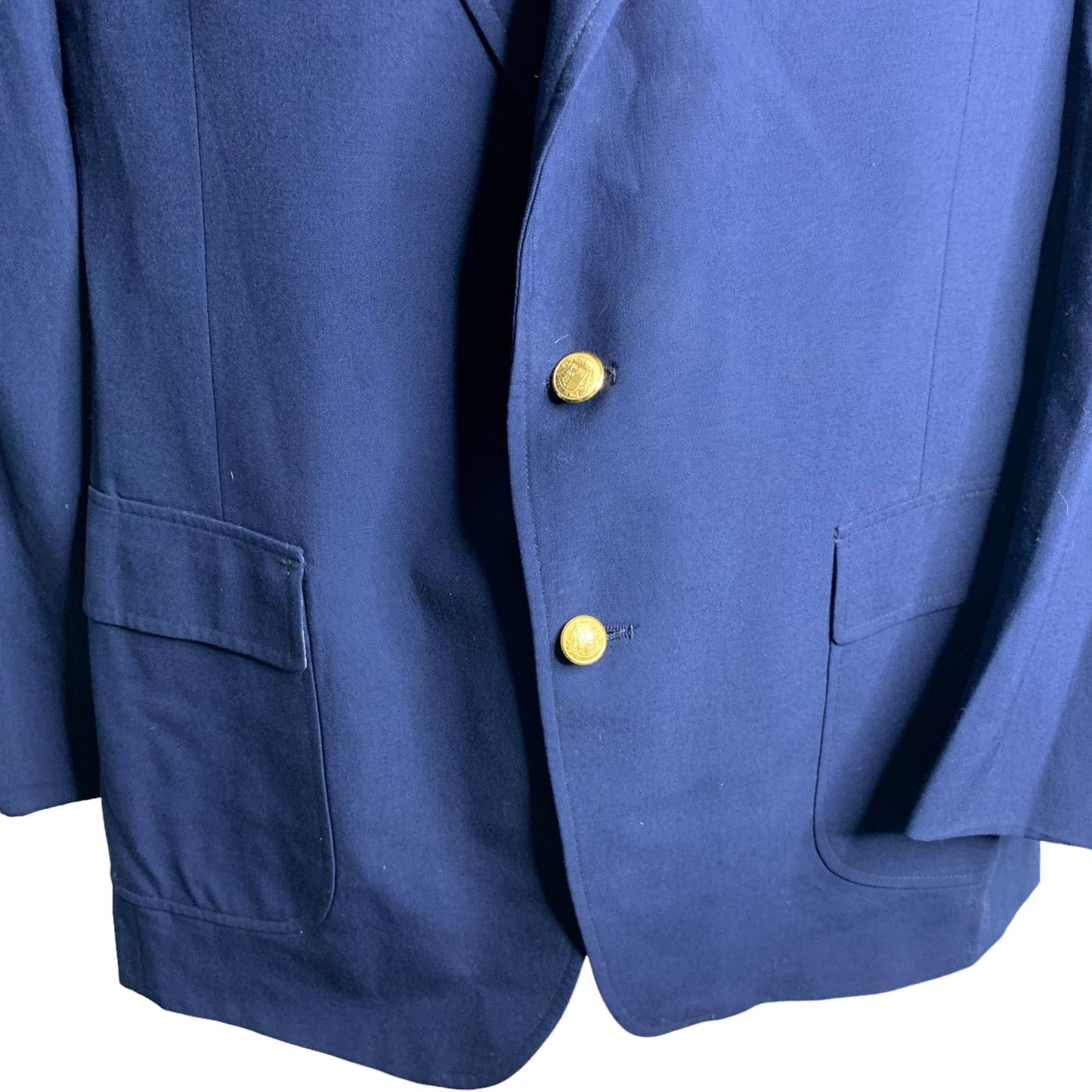 Vintage 70s Pemberton Blazer Jacket 48 Blue Two Button Pockets Lined Union Made