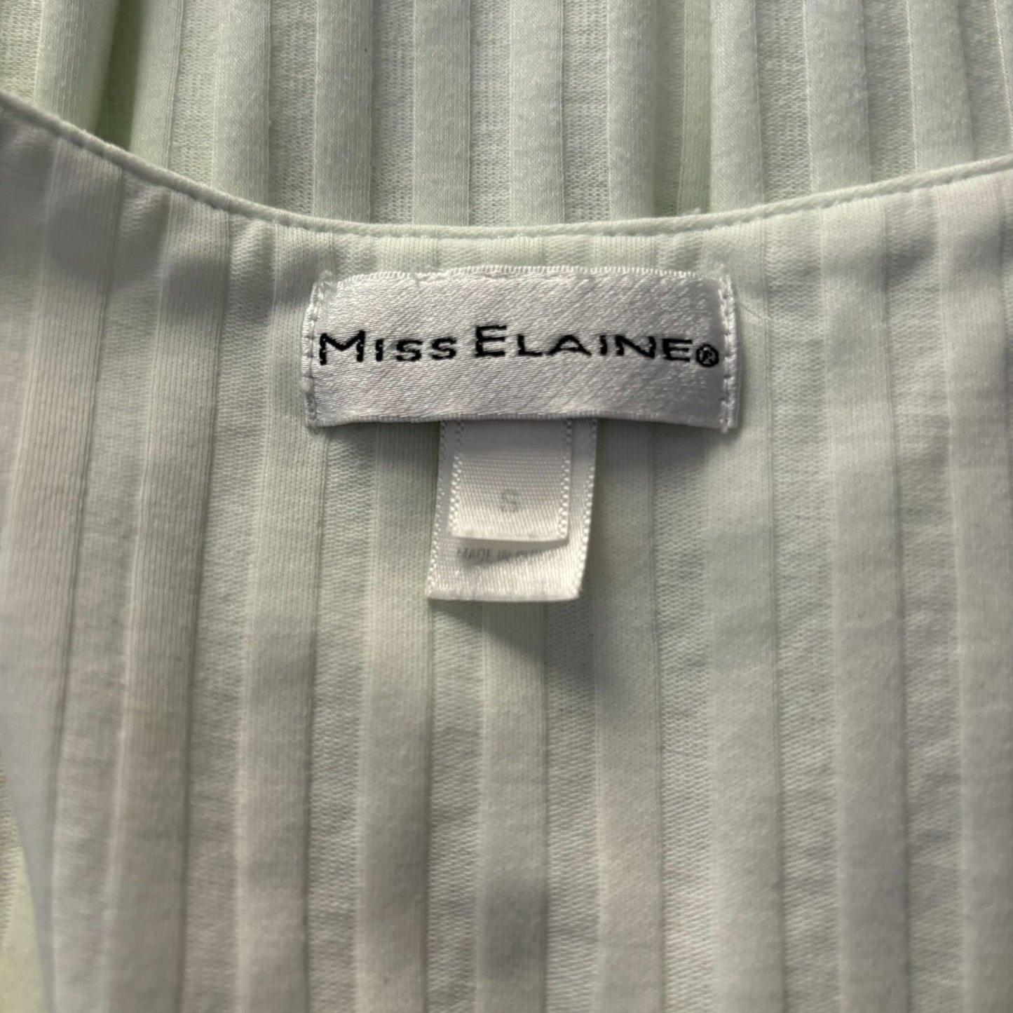 Miss Elaine Mint Green Short Sleeve Embroidered Nightgown Small Cotton Blend