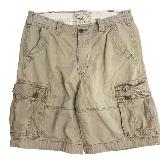 Vintage Y2K Hollister Cargo Shorts 34 Khaki Pockets Pockets Button Zip Belt Loops