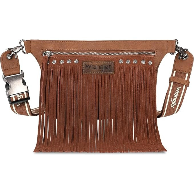 Wrangler Fringe Sling Hip Bag Western Guitar Strap Crossbody Purse Fanny Pack