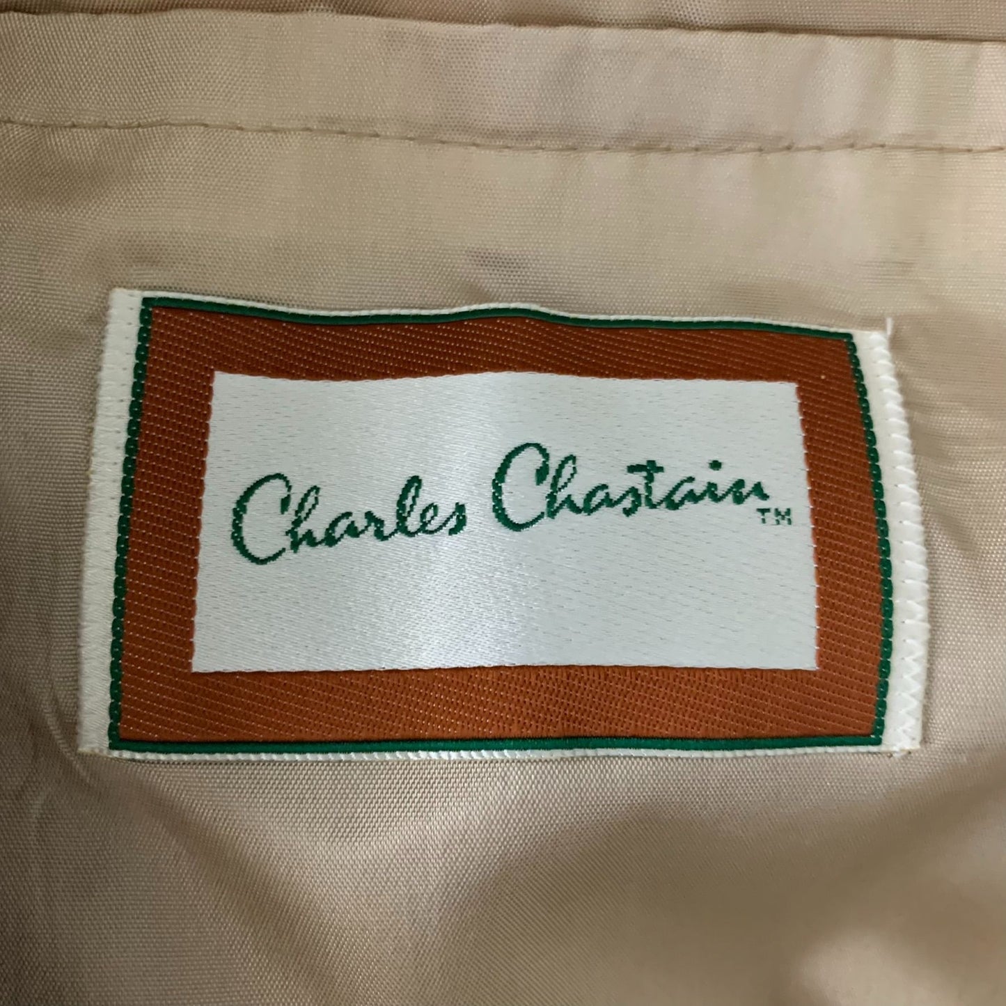 Vintage Charles Chastain Teen Sport Coat 42R Beige Tan Blazer Two Button Notch