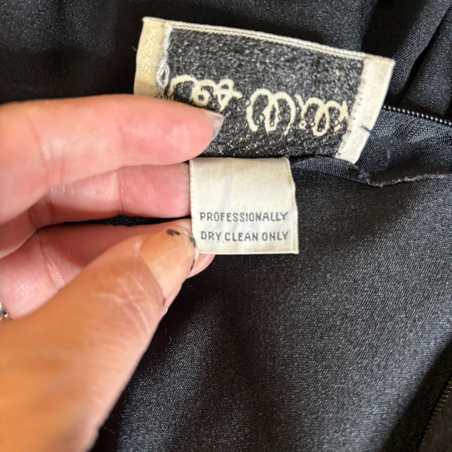 Vintage 70s Les Wilk Sheer Bell Sleeve Maxi Dress Small Black Evening Gown