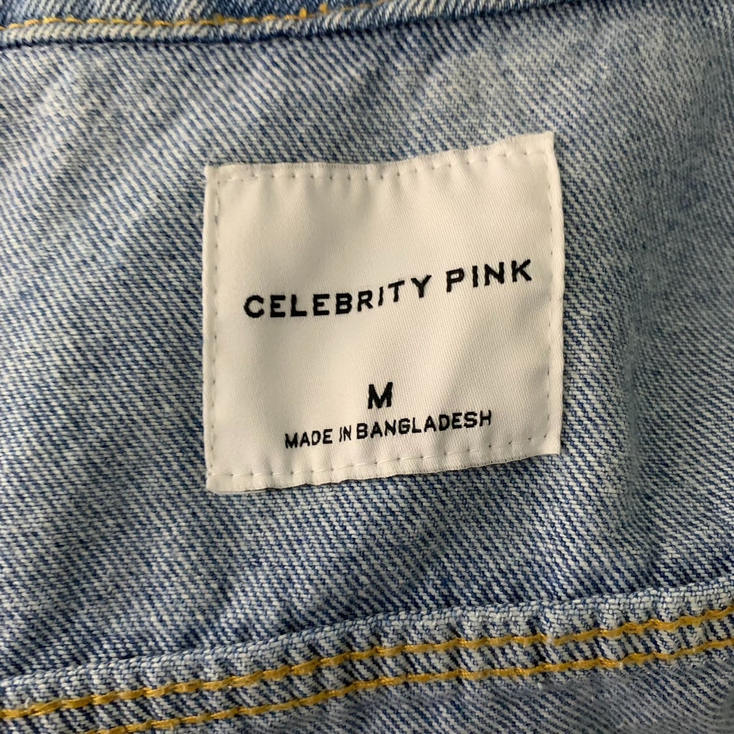 Celebrity Pink Denim Boyfriend Trucker Jacket M Med Wash Distressed Pockets