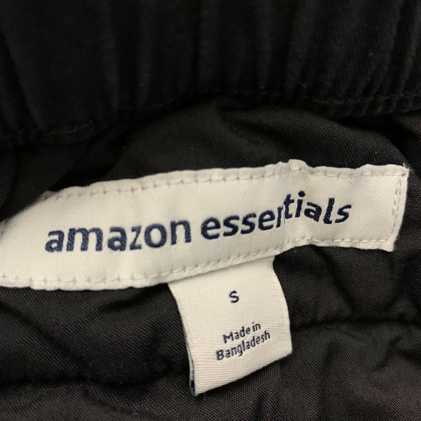 Amazon Essentials Straight Fit Jogger Pants S Black Elastic Drawstring Pockets