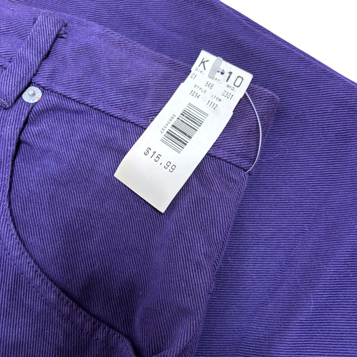 Vintage 90s No Excuses Femme Fatale Jeans Size 13 Purple High Waist Straight Leg