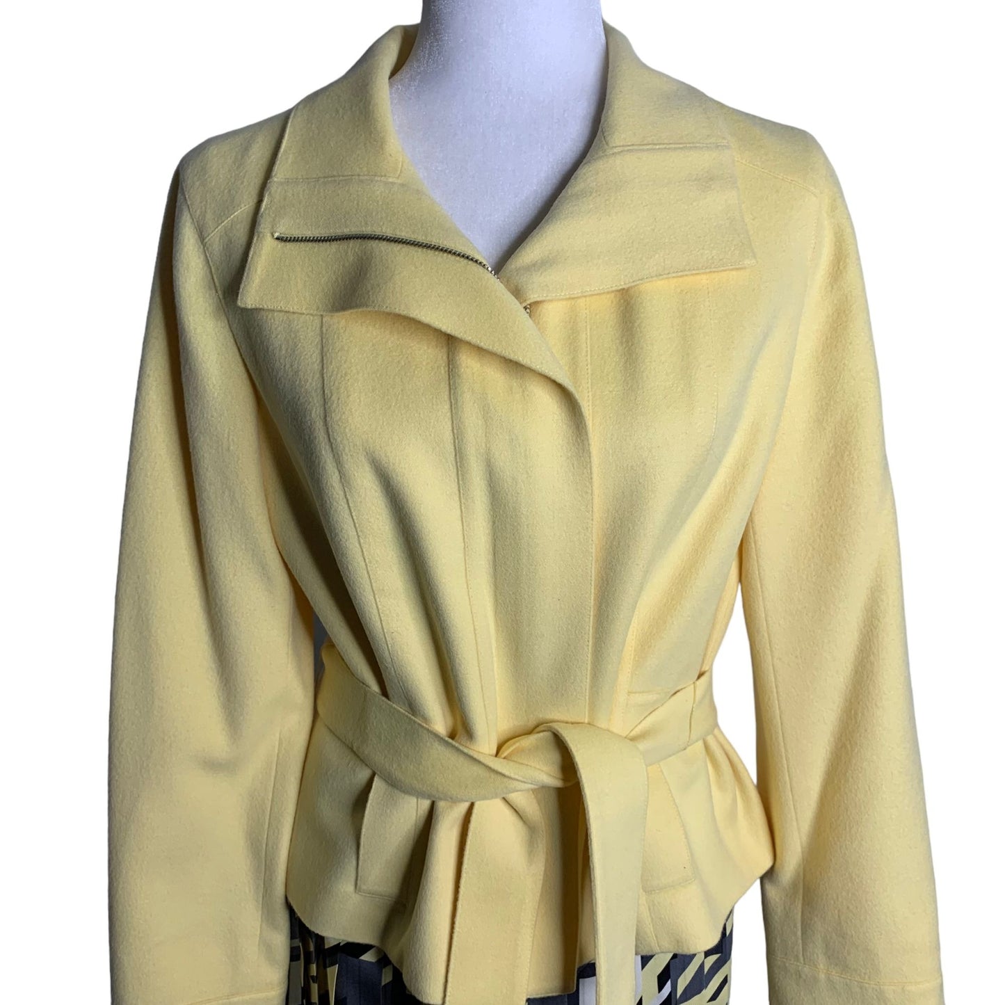 Vintage Carlisle Suit Set 6 Yellow Wool Silk Angora Cashmere Pleated Pockets