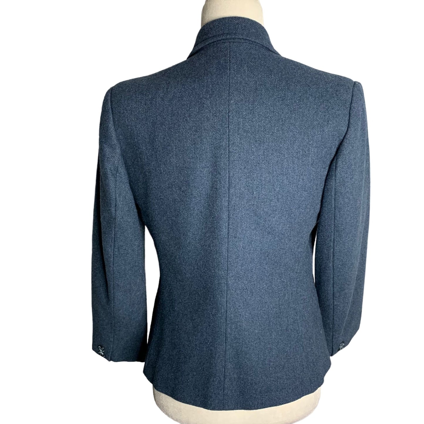 Vintage 90s Jonathan Logan Wool Blend Blazer S Blue One Button Lined Pockets