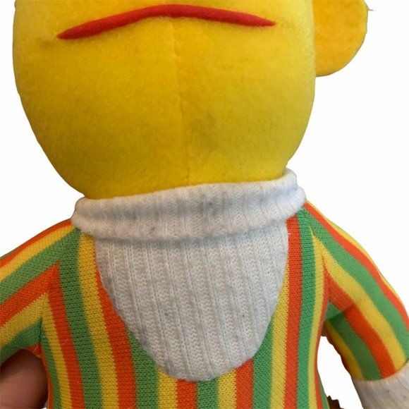 Vintage 1985 Sesame Street Bert Plush Doll 12 in Yellow Stuffed Toy Animal