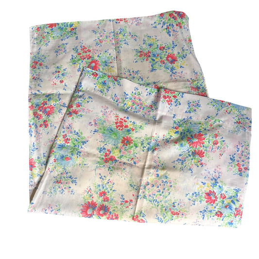 Vintage Pacific King Pillowcase Floral Extra Strength Muslin Cotton Poly Blend