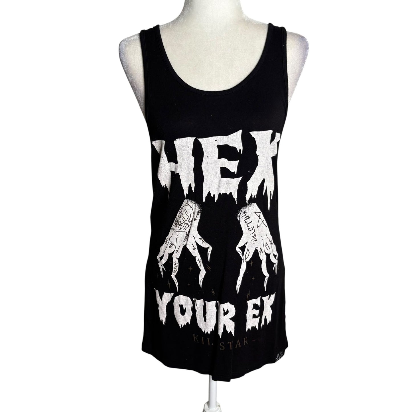 Killstar Hex Your Ex Occult Luxury Sleeveless Graphic Tank Top Medium Black