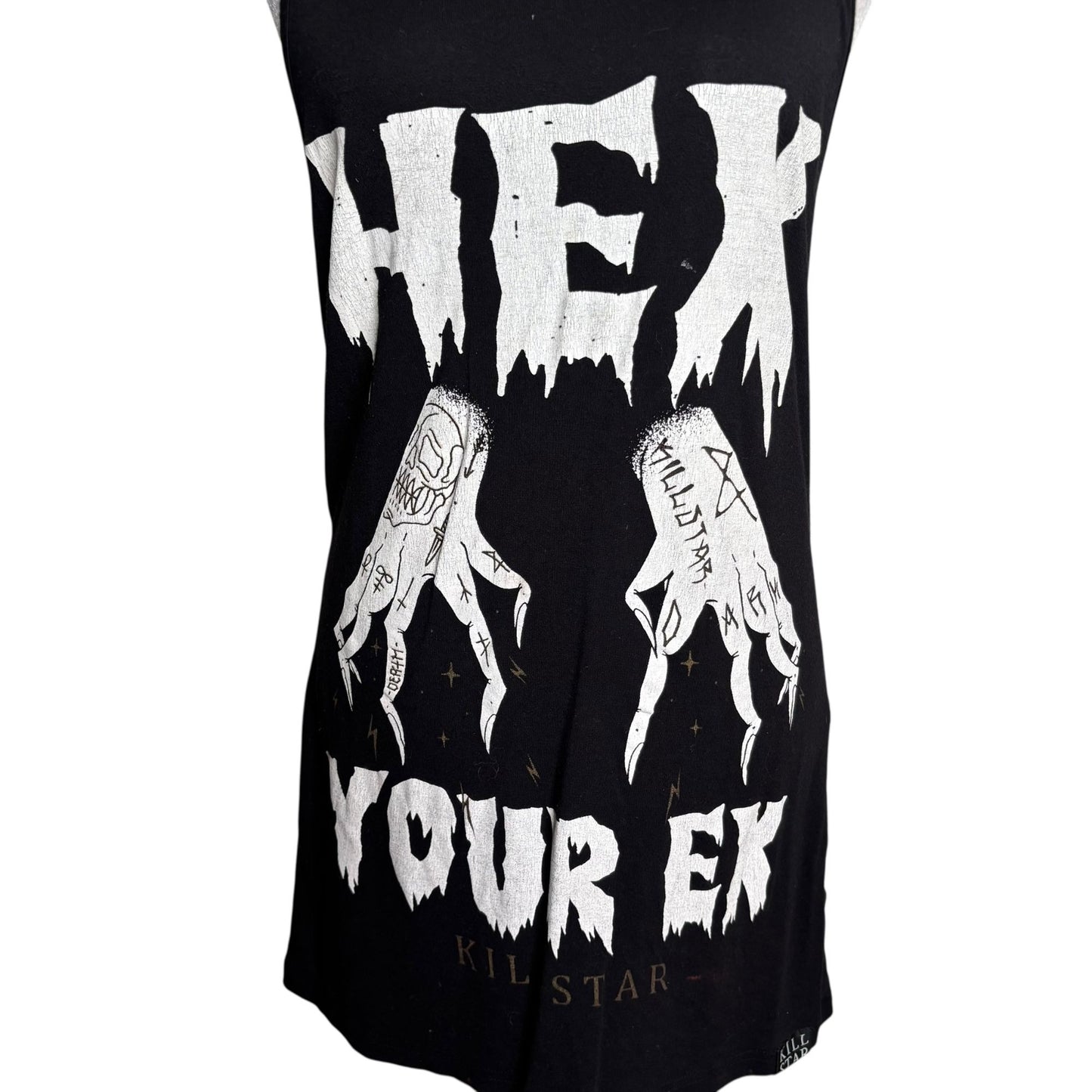 Killstar Hex Your Ex Occult Luxury Sleeveless Graphic Tank Top Medium Black